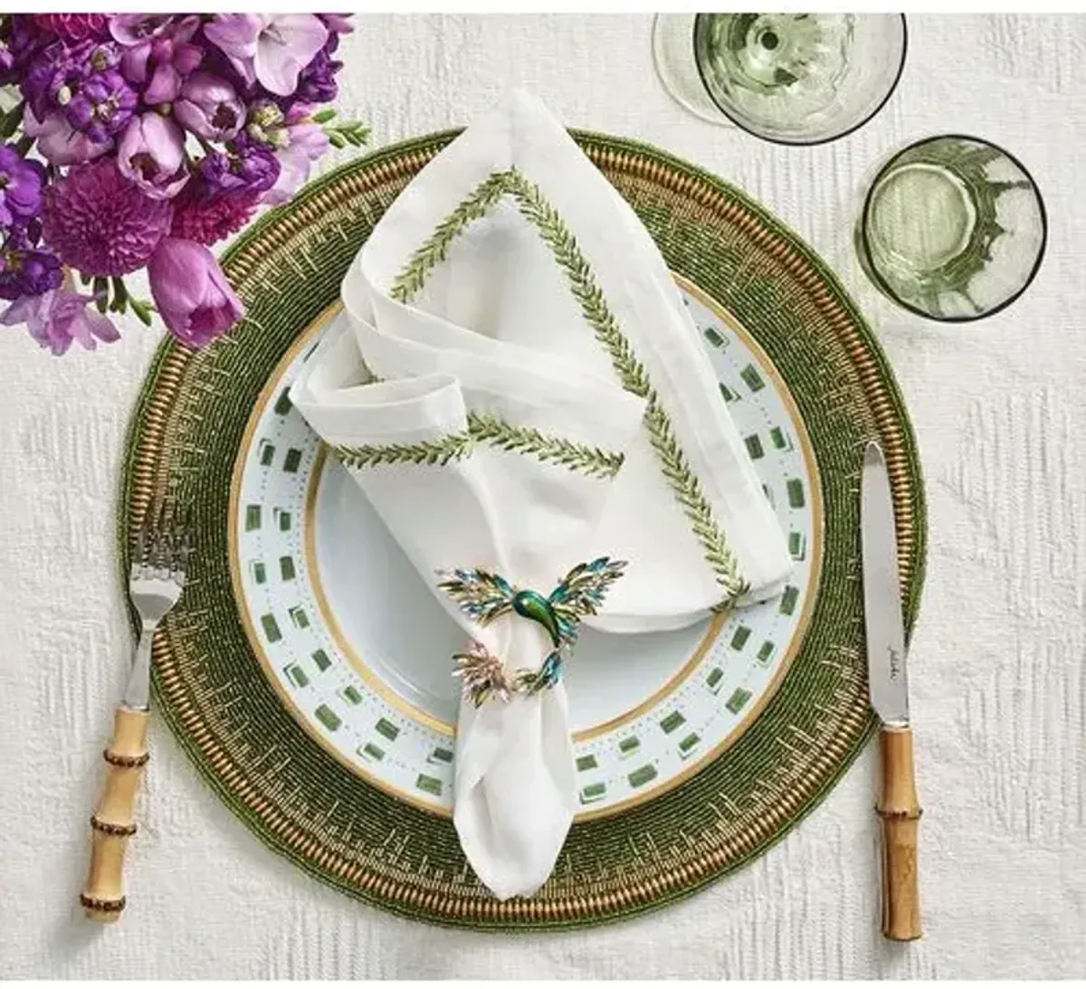 Set of 4 Enamor Placemats - Kim Seybert - Green