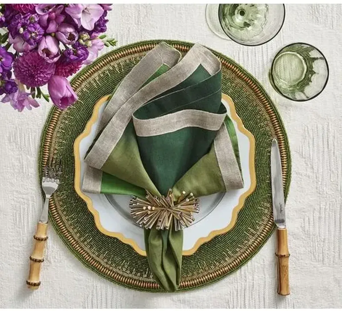 Set of 4 Enamor Placemats - Kim Seybert - Green