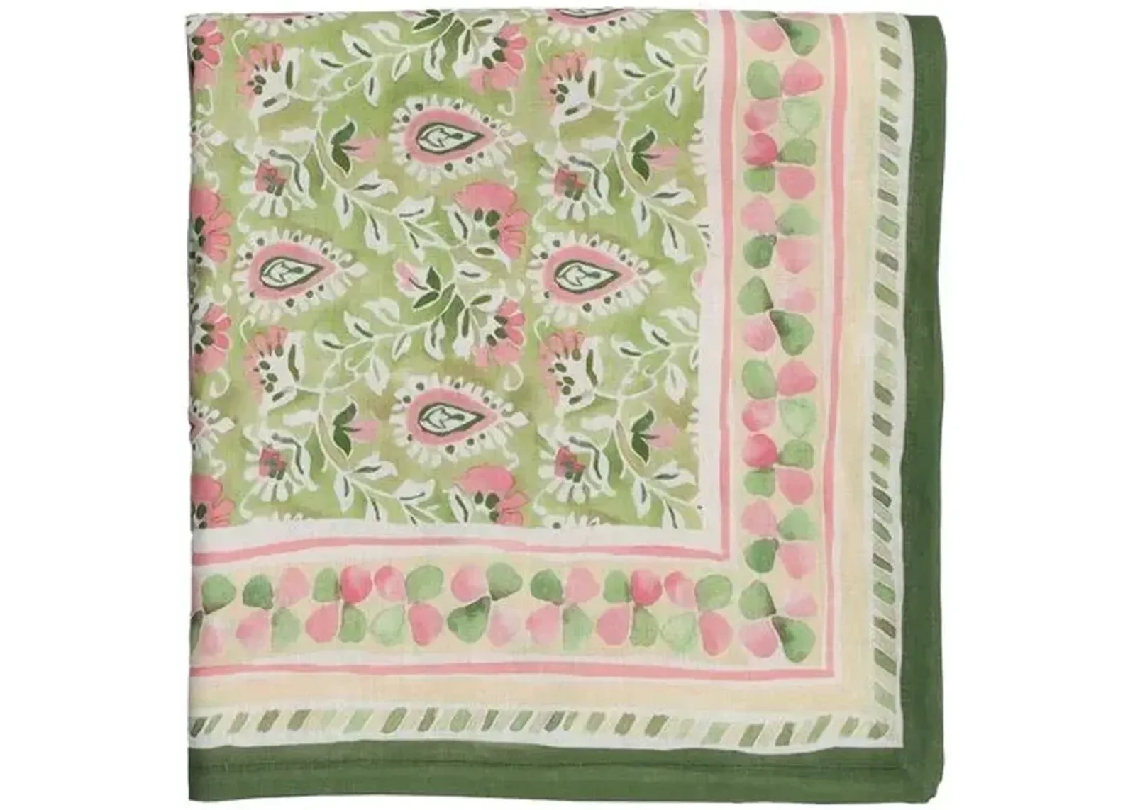 Mira Tablecloth - Green & Pink - Kim Seybert - Multi