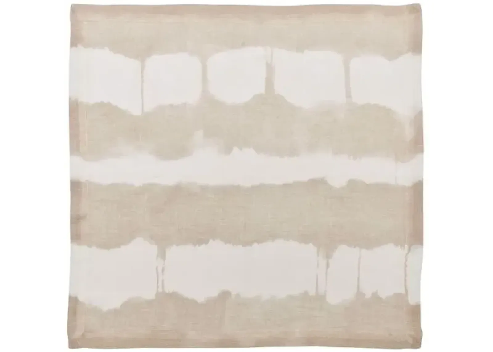 Set of 4 Watercolor Stripe Napkins - Kim Seybert - Brown