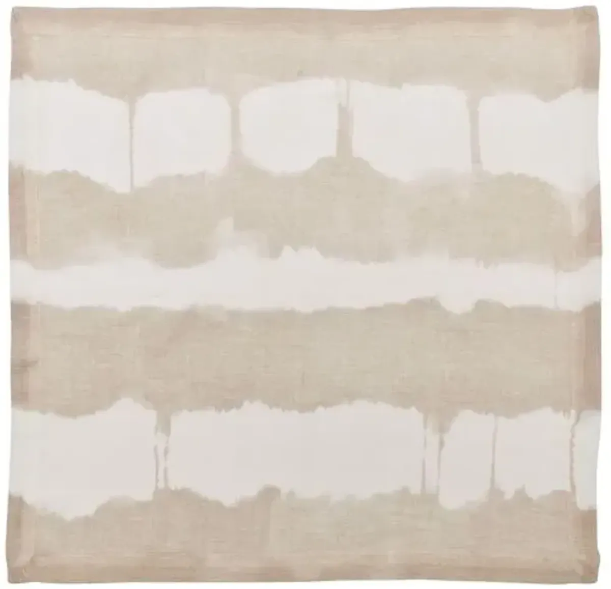 Set of 4 Watercolor Stripe Napkins - Kim Seybert - Brown