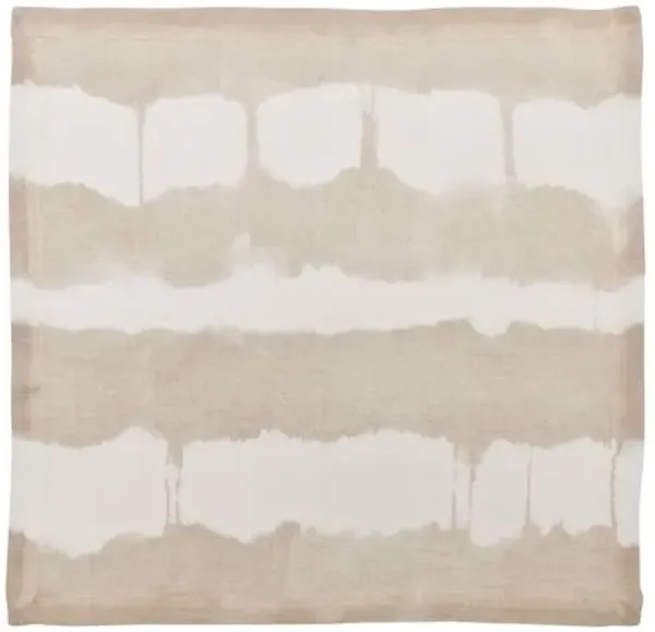 Set of 4 Watercolor Stripe Napkins - Kim Seybert - Brown