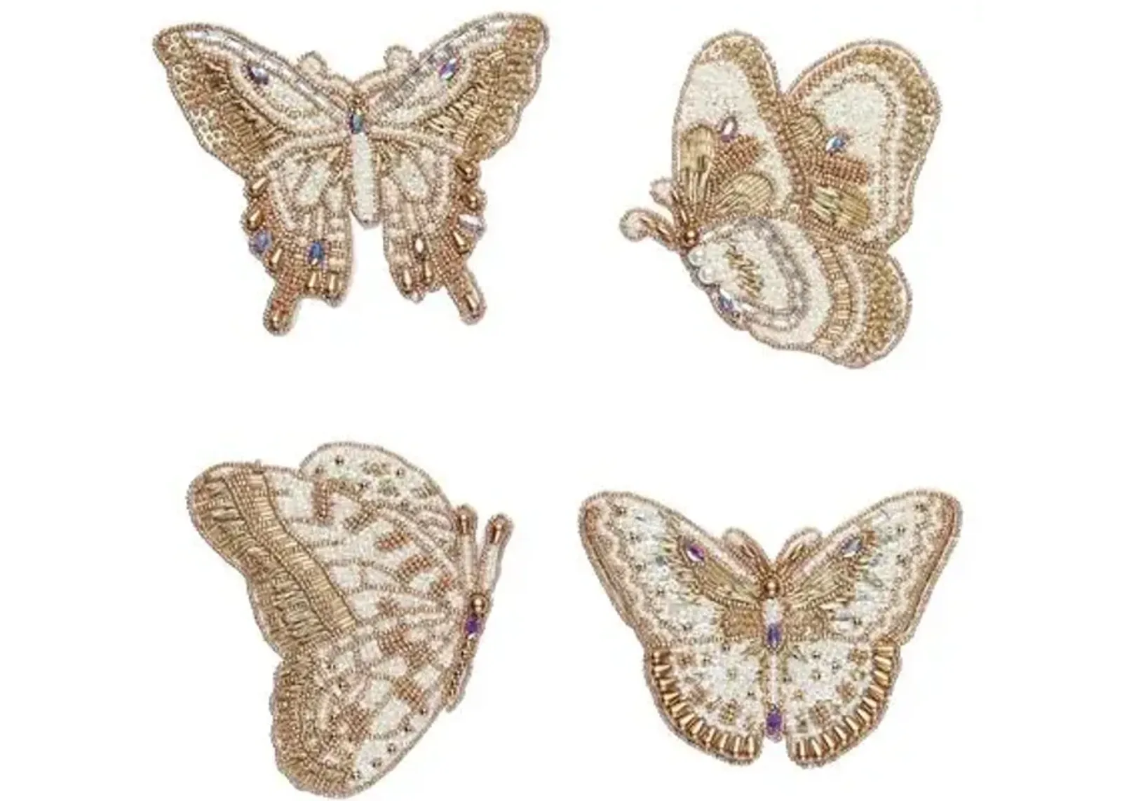 Set of 4 Papillon Coasteras - Kim Seybert - Ivory