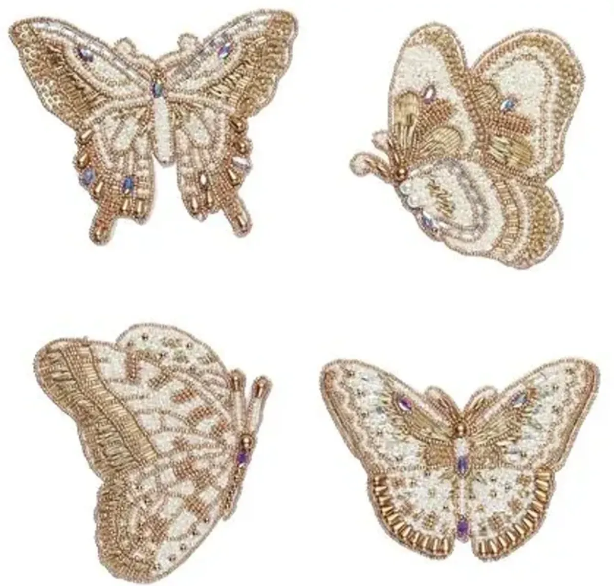 Set of 4 Papillon Coasteras - Kim Seybert - Ivory