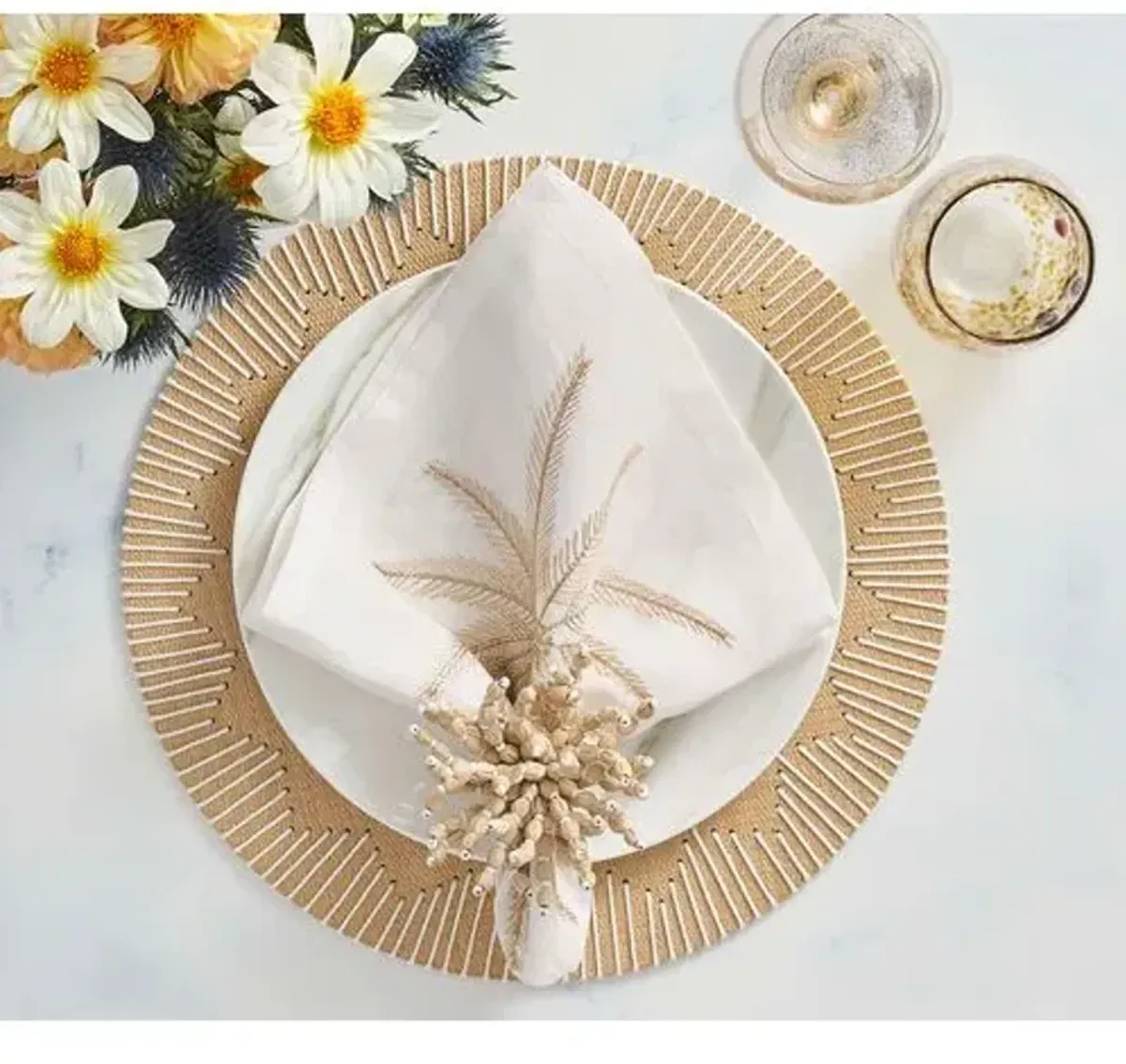 Set of 4 Dream Weaver Placemats - Kim Seybert - Beige