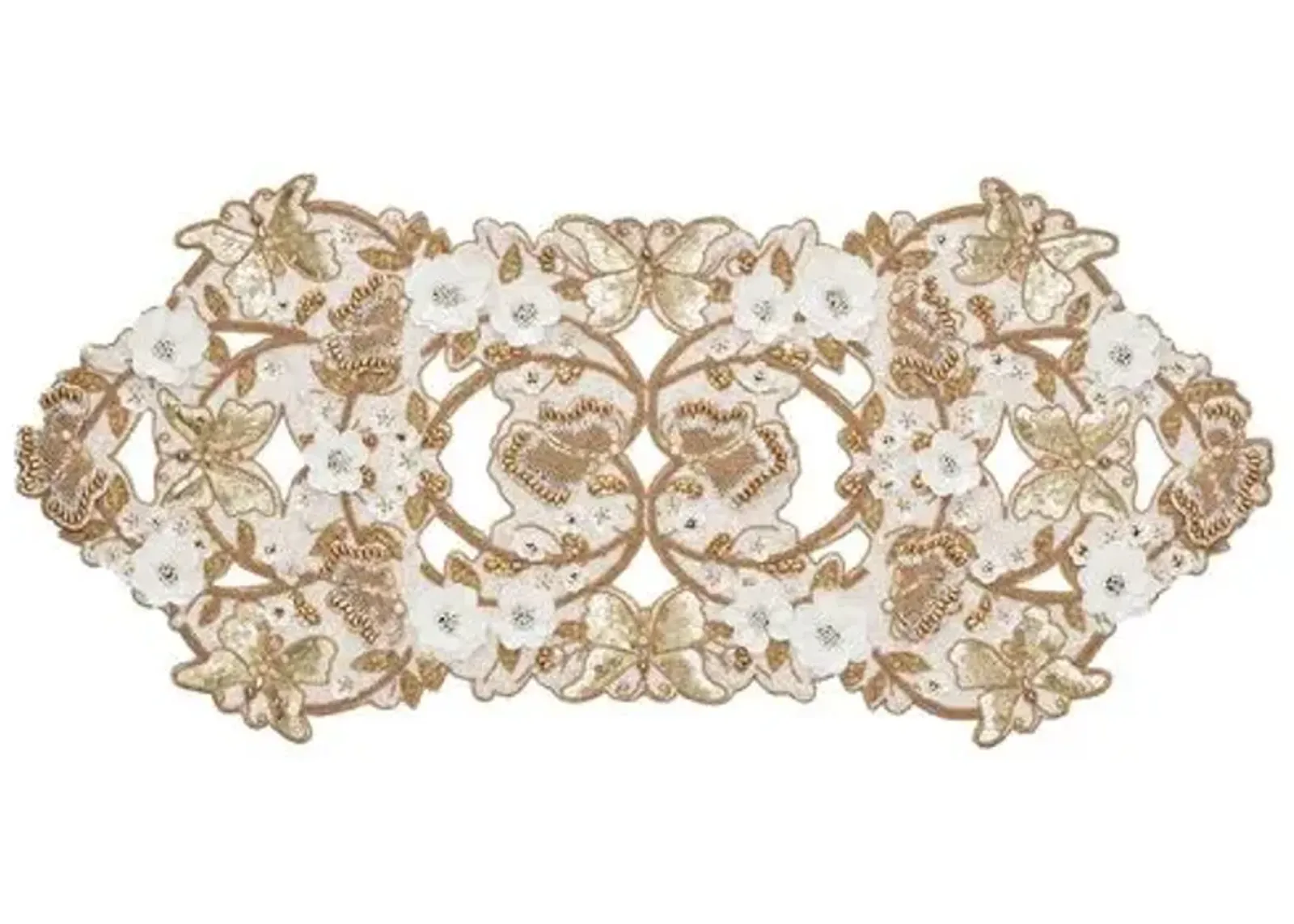 Papillion Runner - Ivory & Gold - Kim Seybert