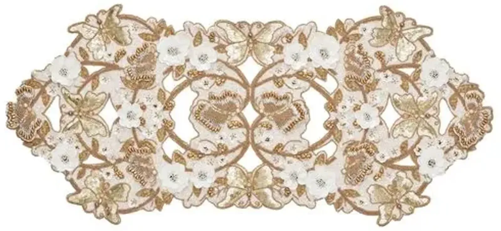 Papillion Runner - Ivory & Gold - Kim Seybert