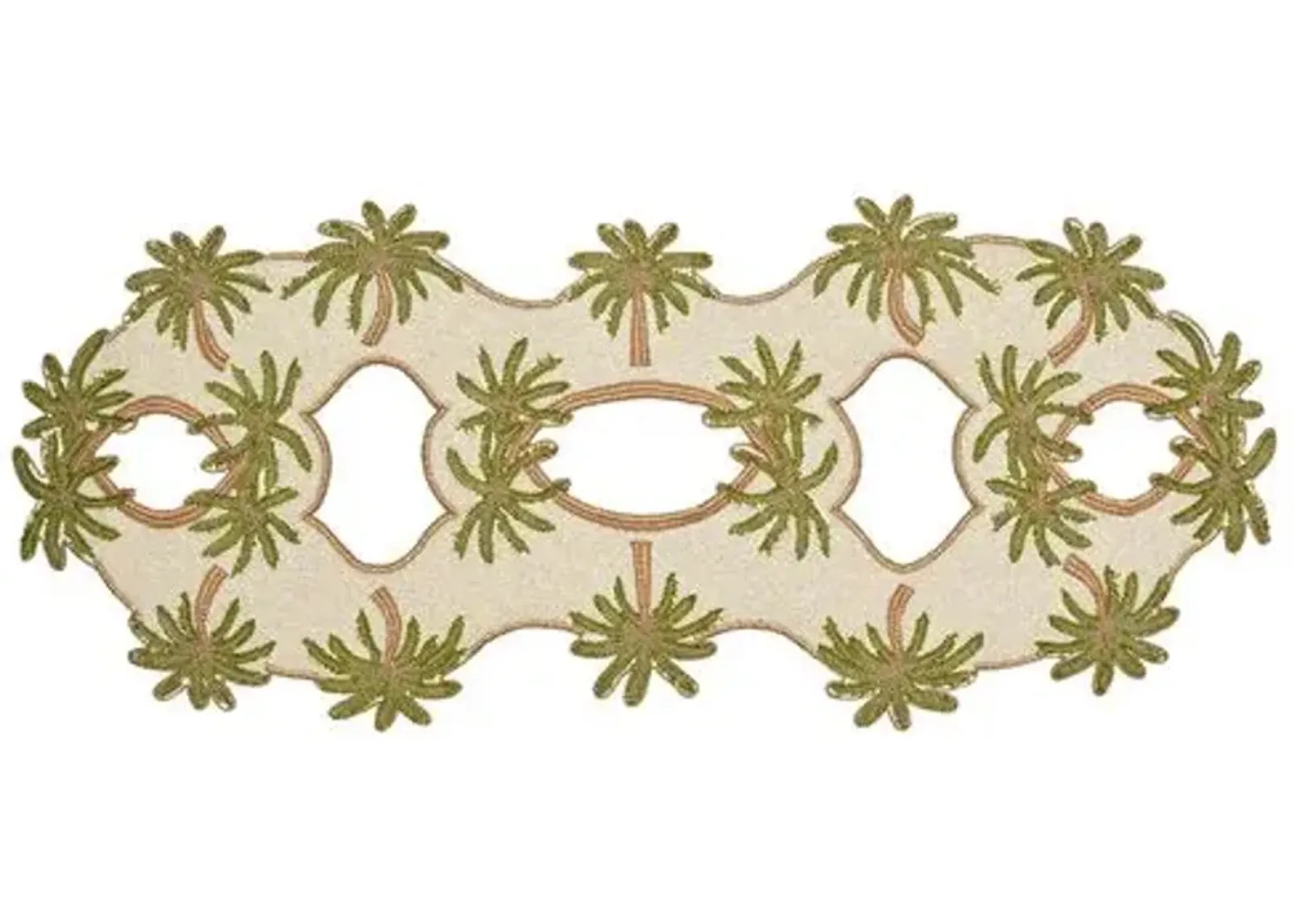 Oasis Runner - Ivory - Green & Gold - Kim Seybert - Multi