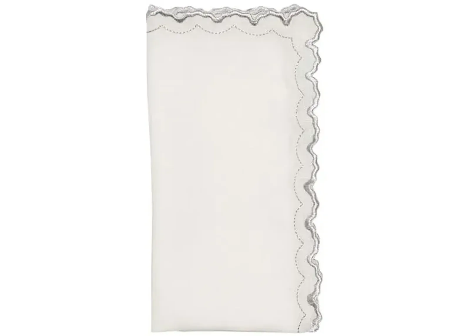 Set of 4 Arches Napkins - Kim Seybert - Silver