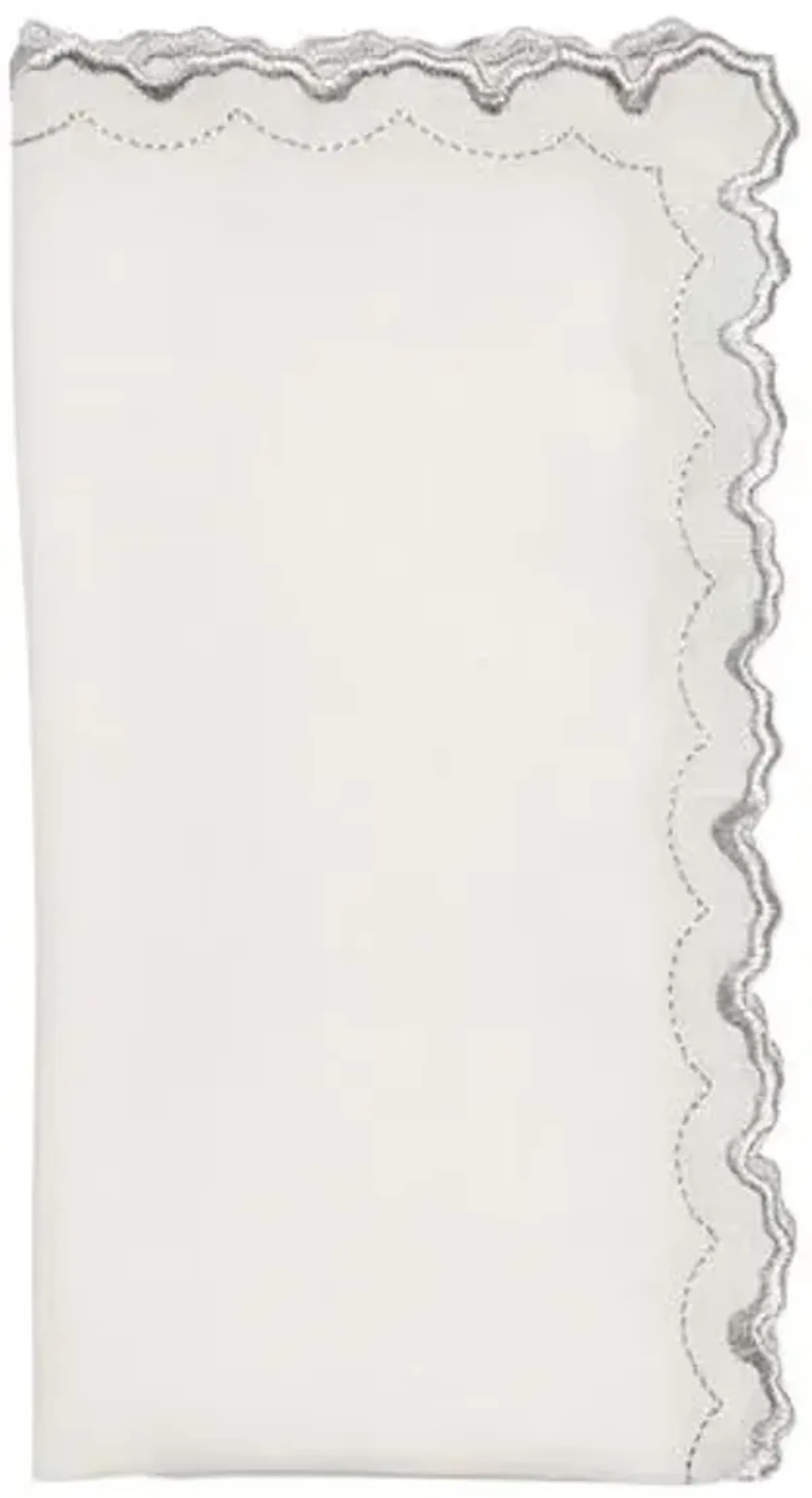 Set of 4 Arches Napkins - Kim Seybert - Silver