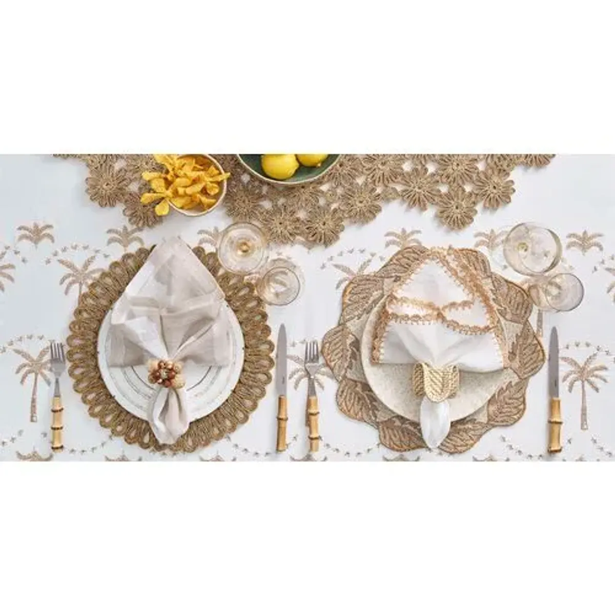 Set of 2 Winding Vines Placemats - Kim Seybert - Ivory