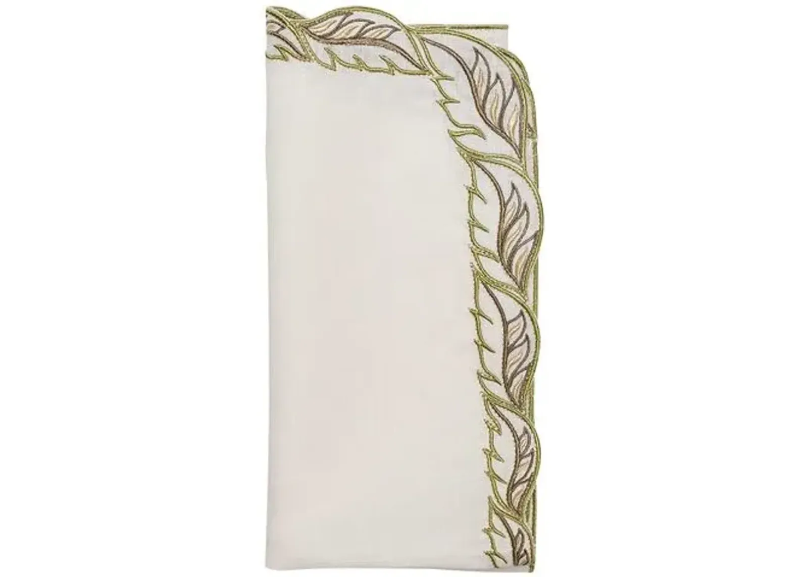 Set of 4 Winding Vines Napkins - Kim Seybert - Green