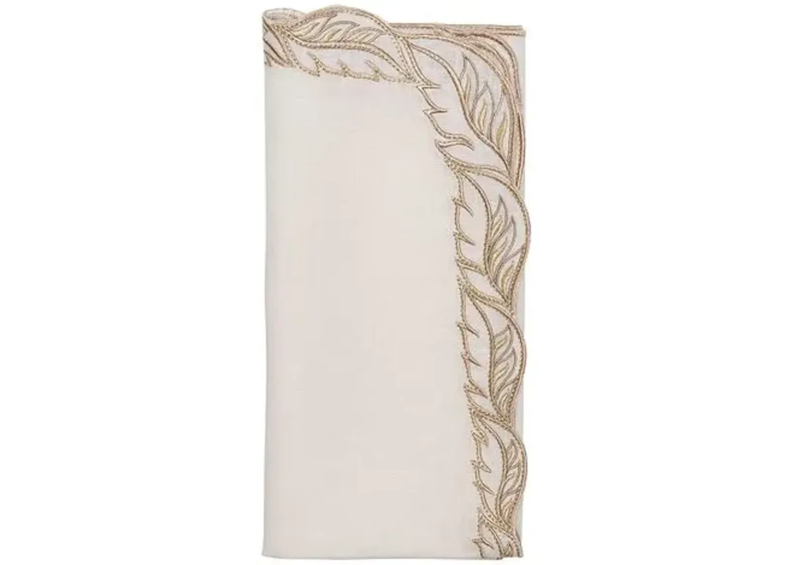 Set of 4 Winding Vines Napkins - Kim Seybert - Beige