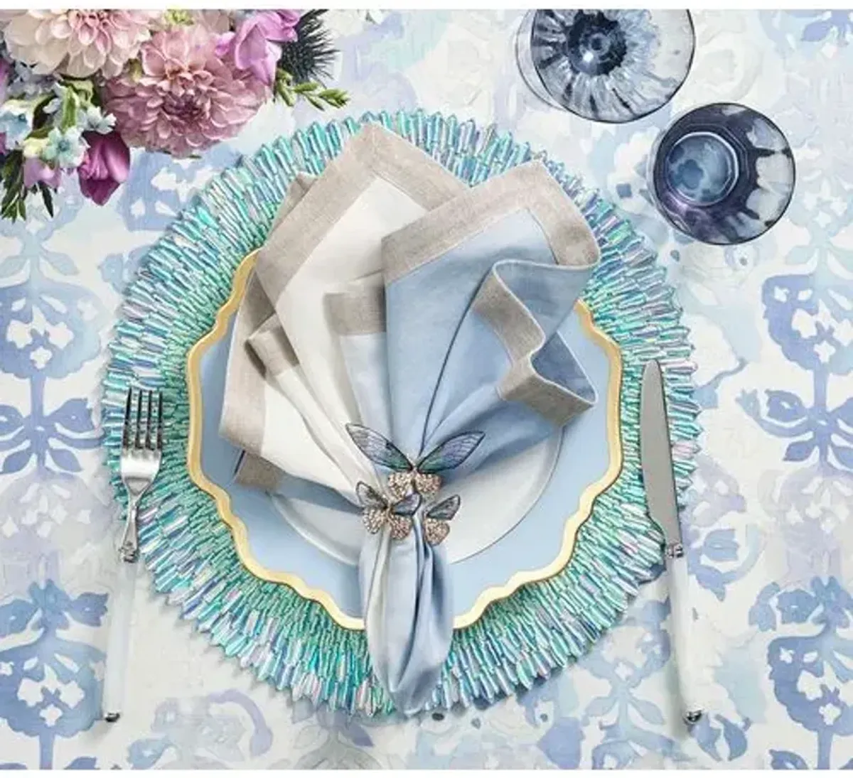 Set of 2 Ray Placemats - Kim Seybert - Blue