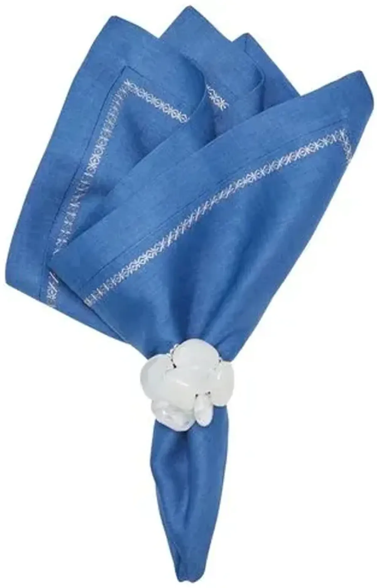 Set of 4 Classic Napkins - Kim Seybert - Blue