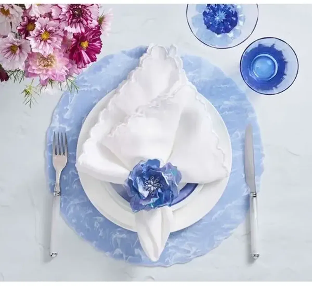 Set of 4 Cloud Placemats - Kim Seybert - Blue