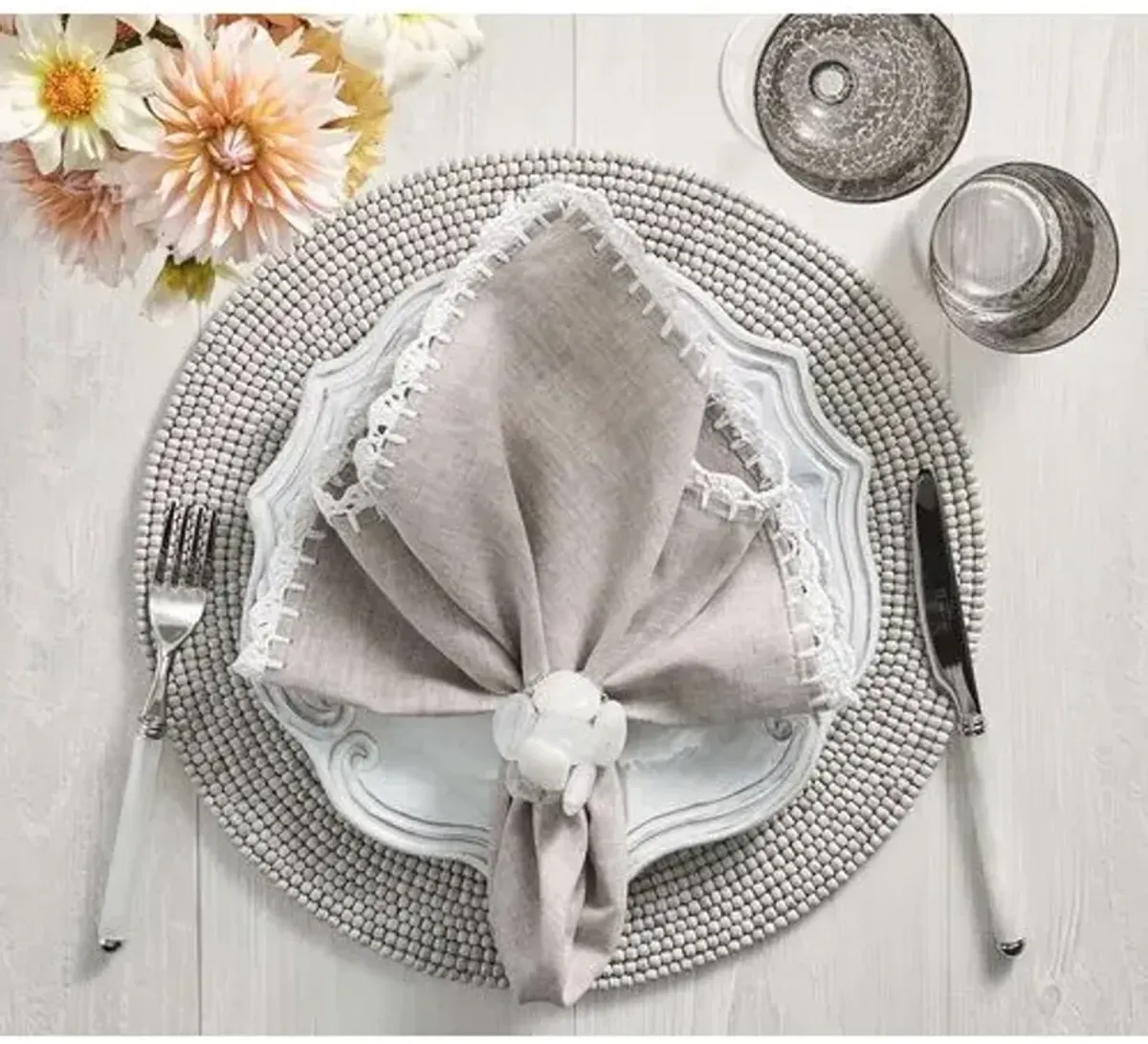 Set of 4 Driftwood Placemats - Kim Seybert - Gray