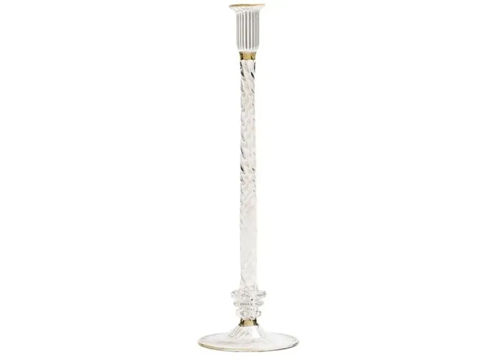 Braid Tall Candle Holder - Kim Seybert - Clear