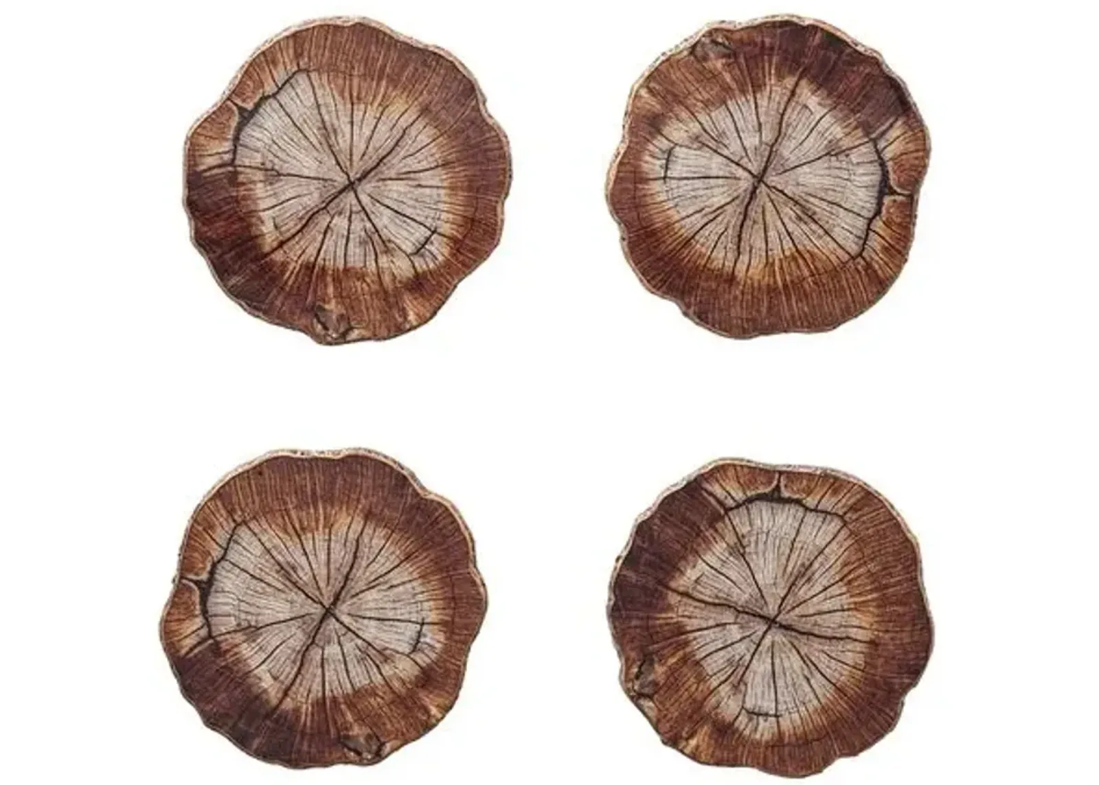 Set of 4 Cedar Coasters - Kim Seybert - Brown