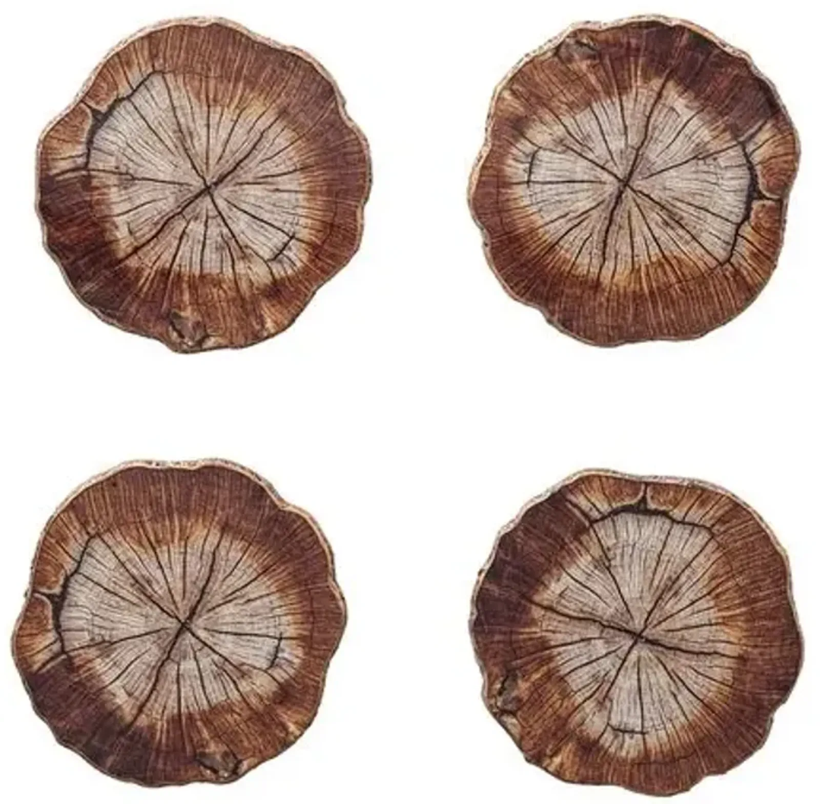 Set of 4 Cedar Coasters - Kim Seybert - Brown