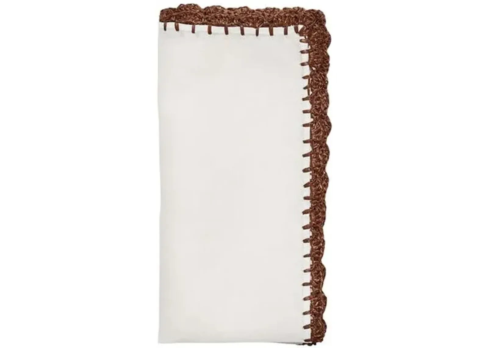 Set of 4 Shell Edge Napkins - Kim Seybert - Brown