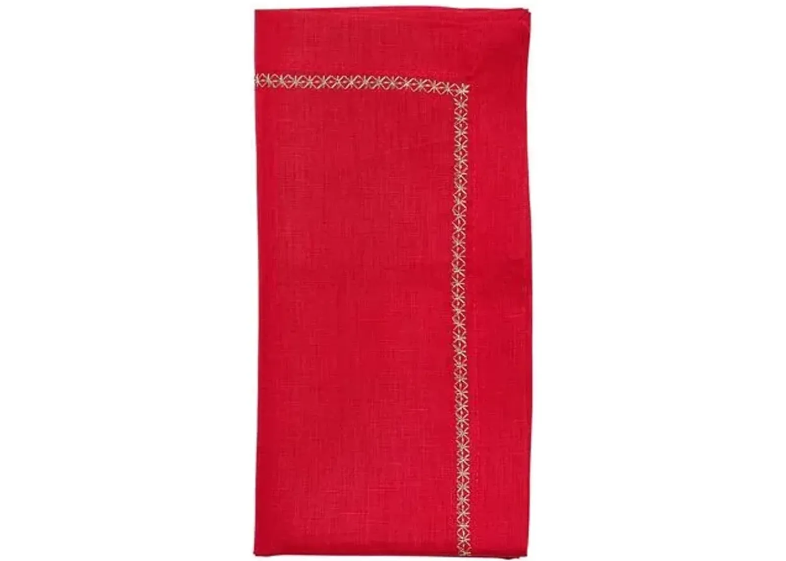 Set of 4 Classic Napkins - Kim Seybert - Red