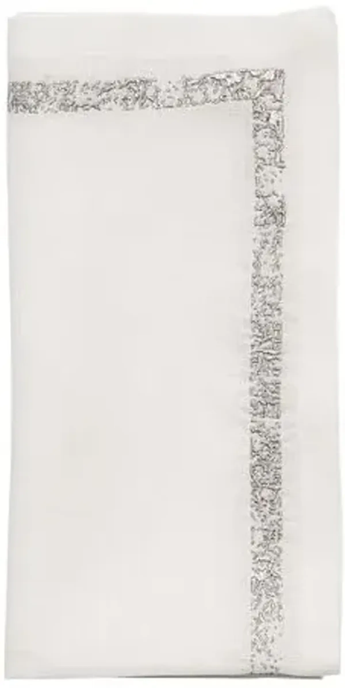 Set of 4 Impression Napkins - Kim Seybert - Silver