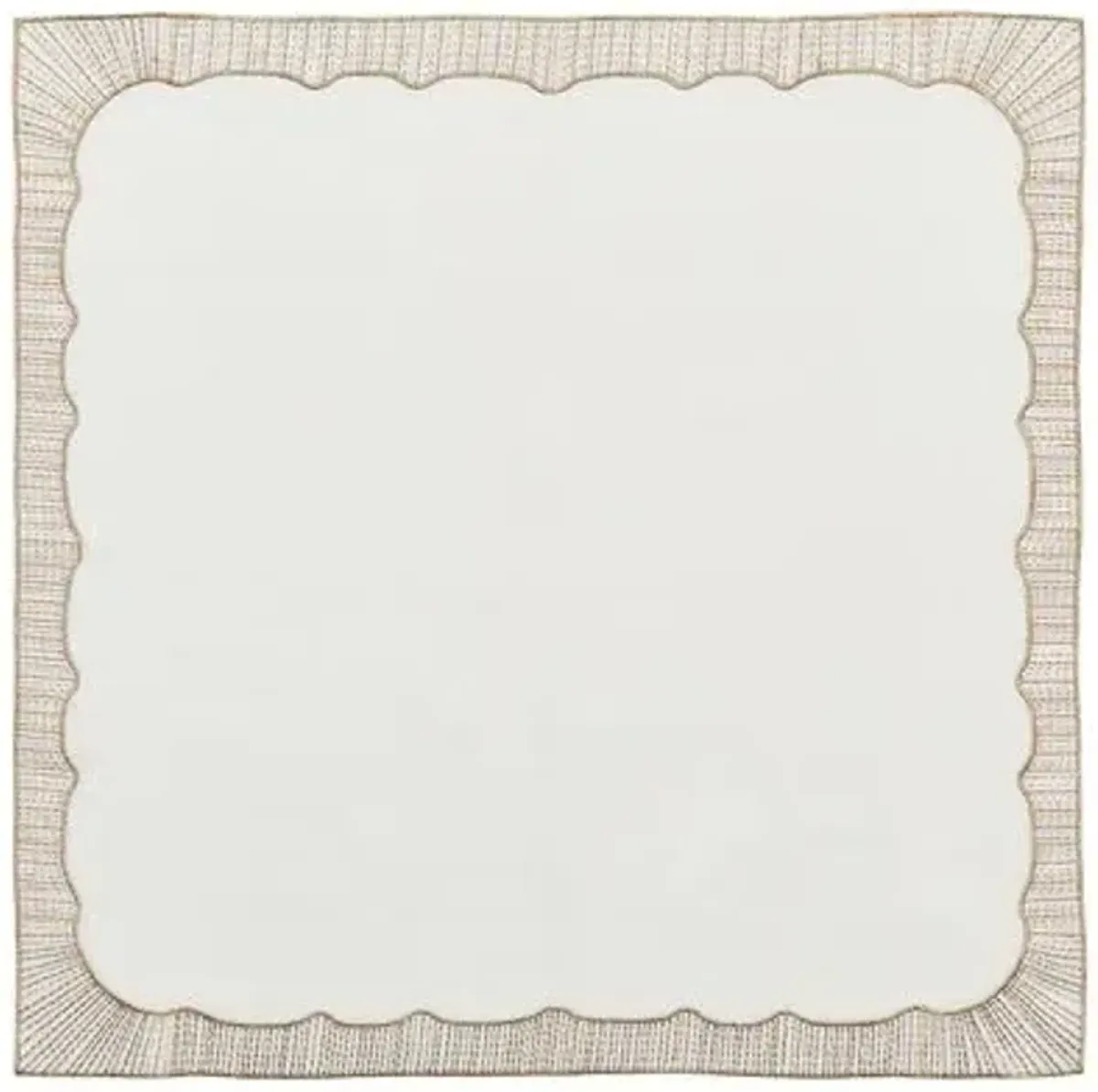 Set of 4 Frame Napkins - White - Gold & Silver - Kim Seybert