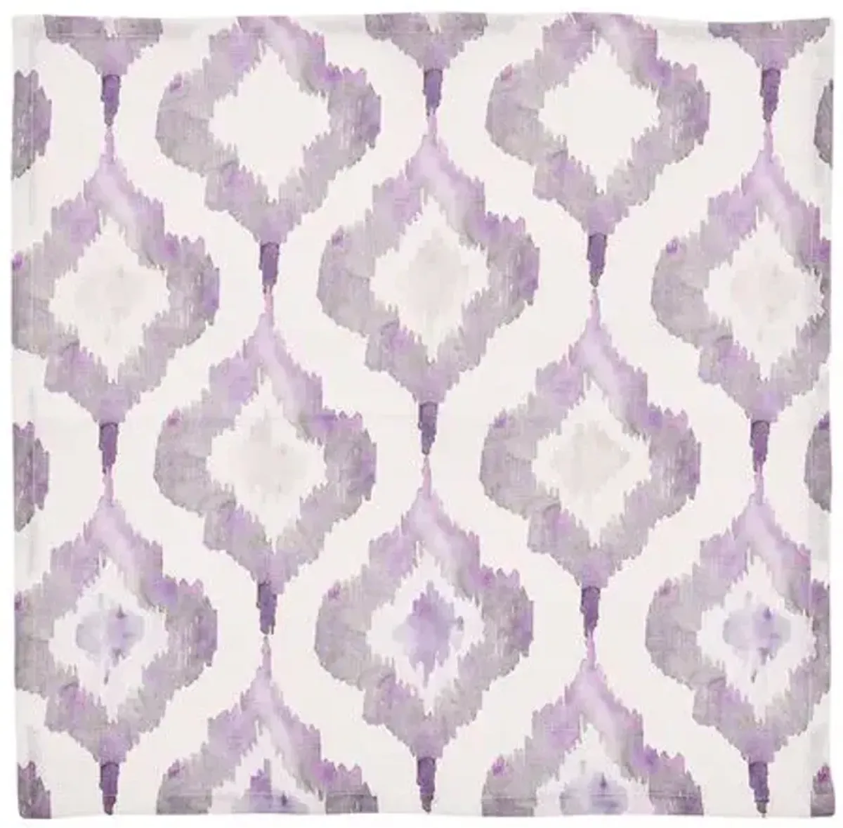 Set of 4 Watercolor Ikat Napkins - Kim Seybert - Purple