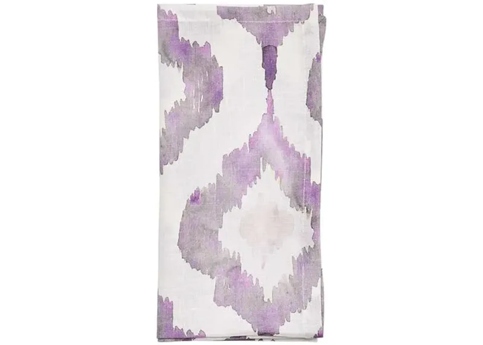 Set of 4 Watercolor Ikat Napkins - Kim Seybert - Purple