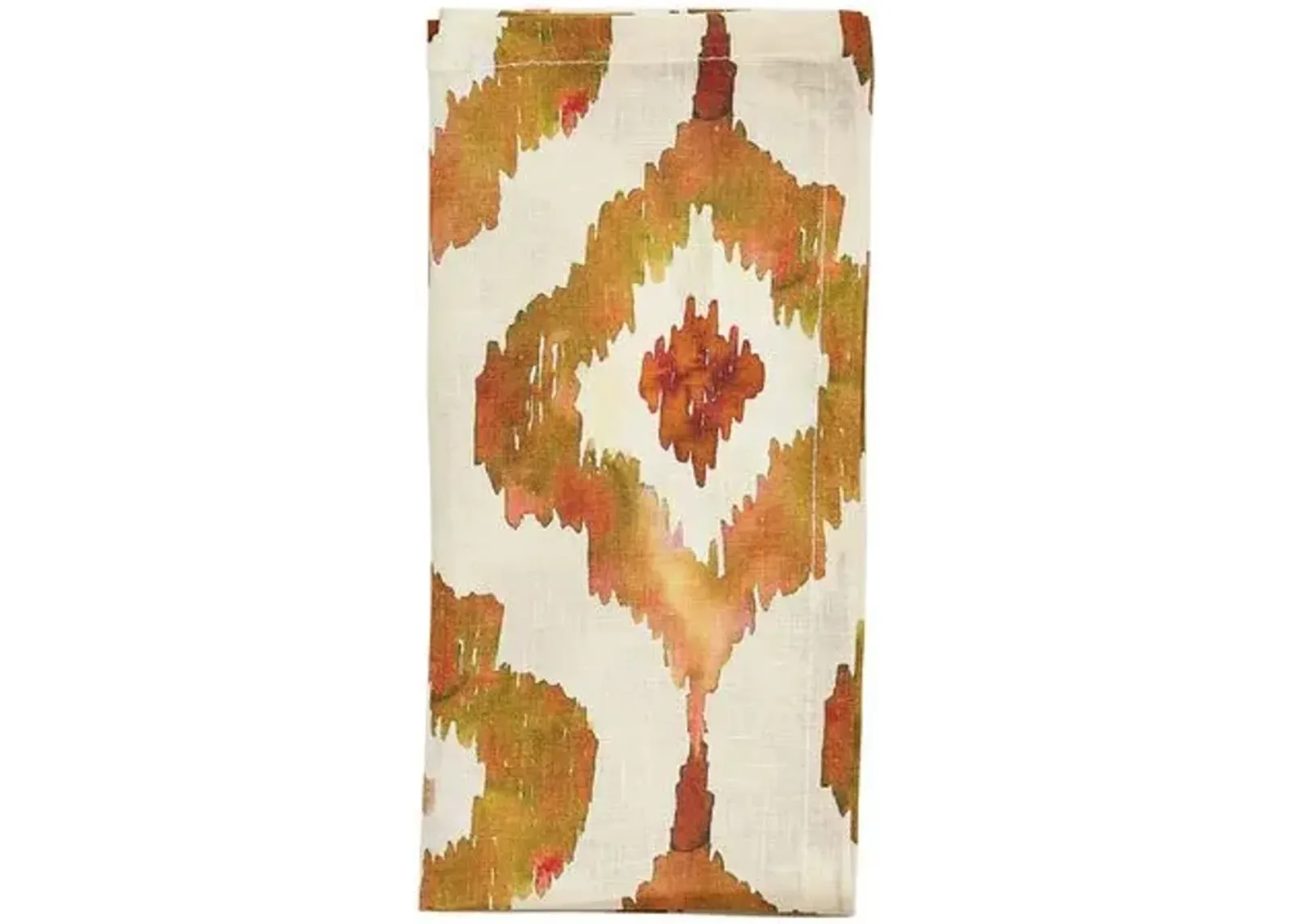 Set of 4 Watercolor Ikat Napkins - Kim Seybert - Orange