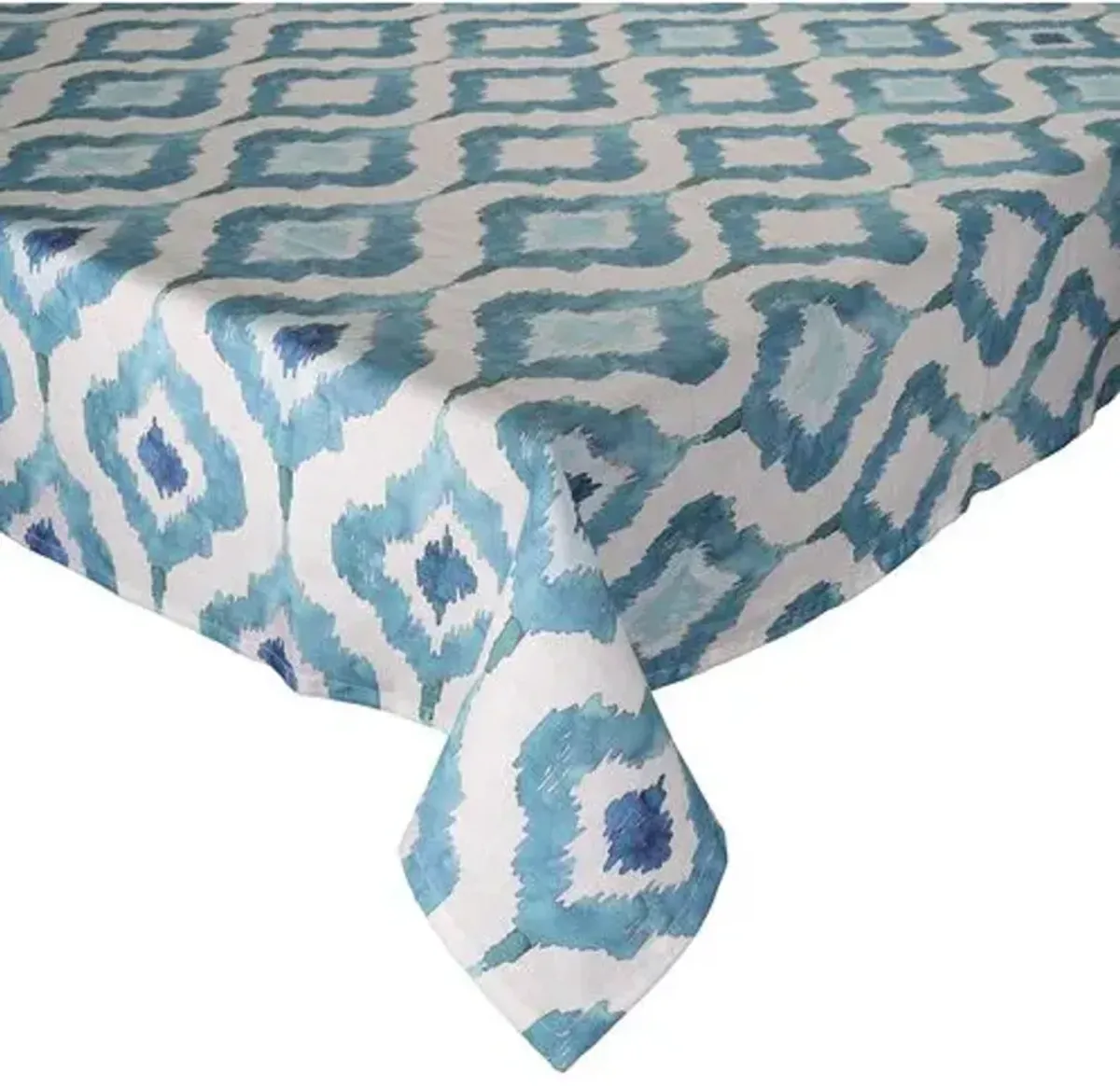 Watercolor Ikat Tablecloth - Kim Seybert - Blue