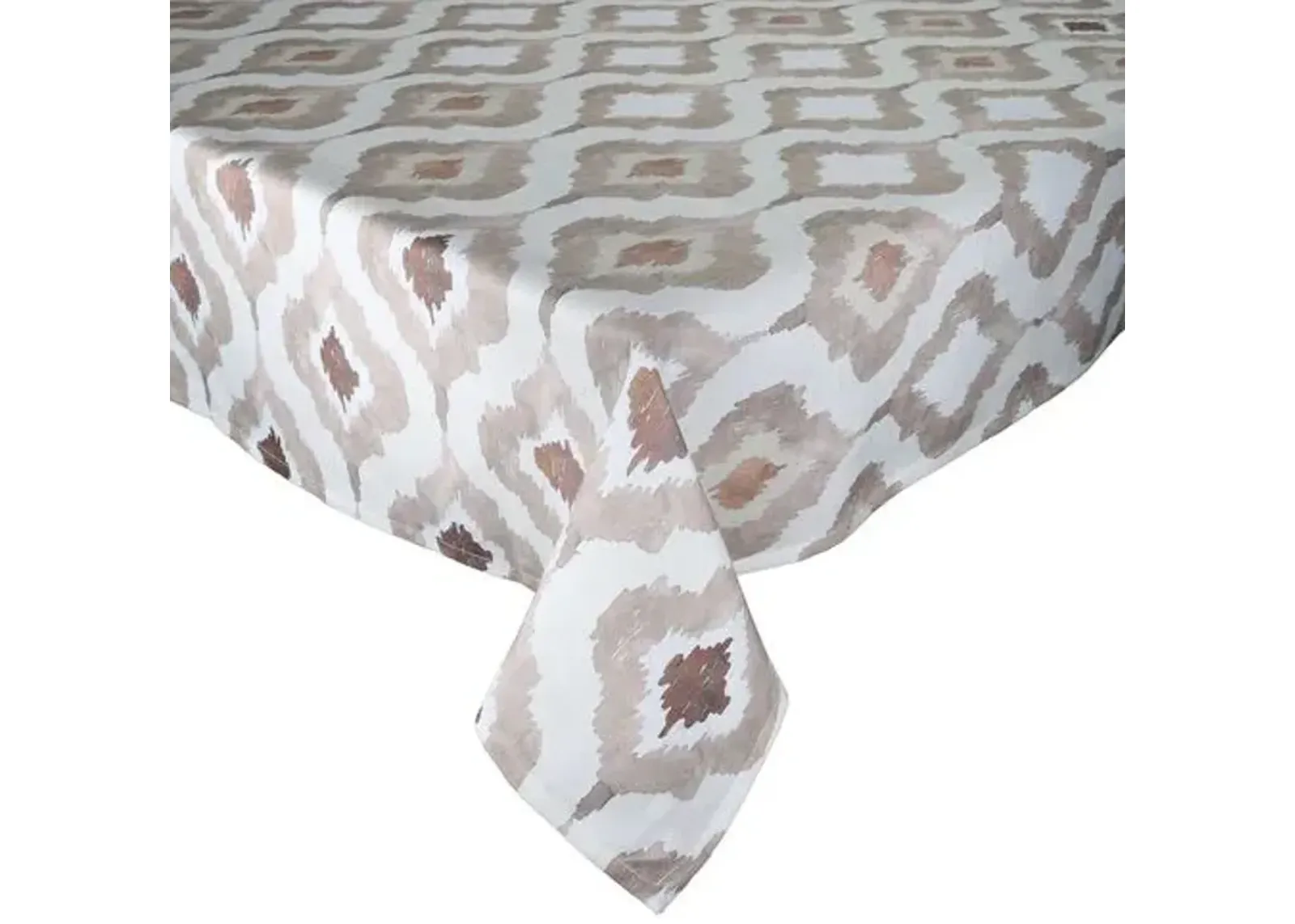 Watercolor Ikat Tablecloth - Kim Seybert - Brown