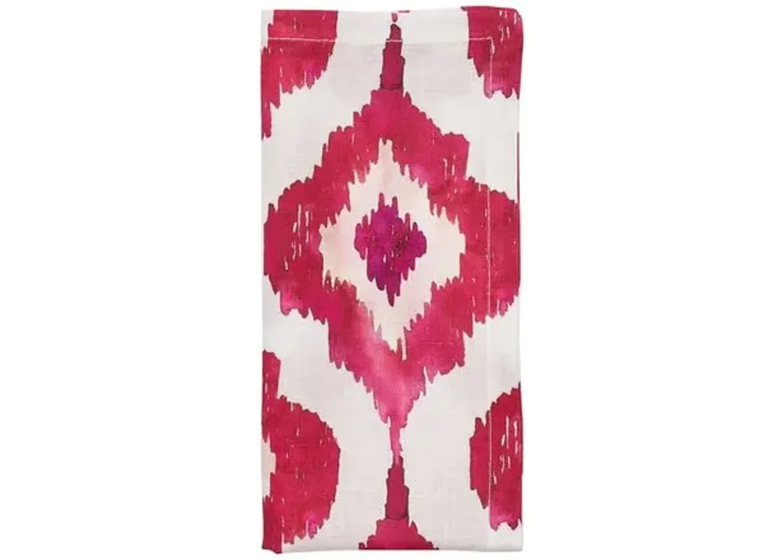 Set of 4 Watercolor Ikat Napkins - Kim Seybert - Pink