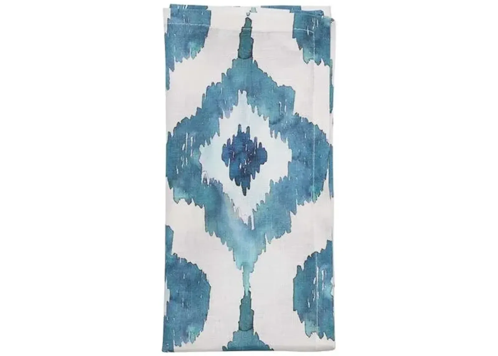 Set of 4 Watercolor Ikat Napkins - Kim Seybert - Blue