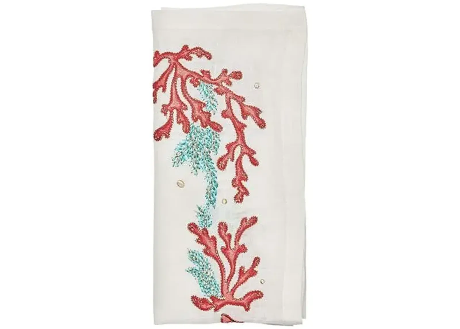 Set of 4 Coral Spray Napkins - Kim Seybert - Multi