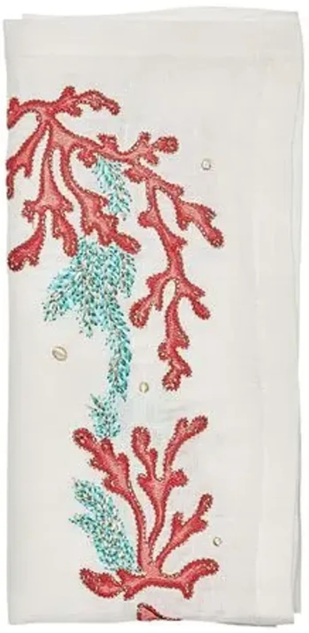 Set of 4 Coral Spray Napkins - Kim Seybert - Multi