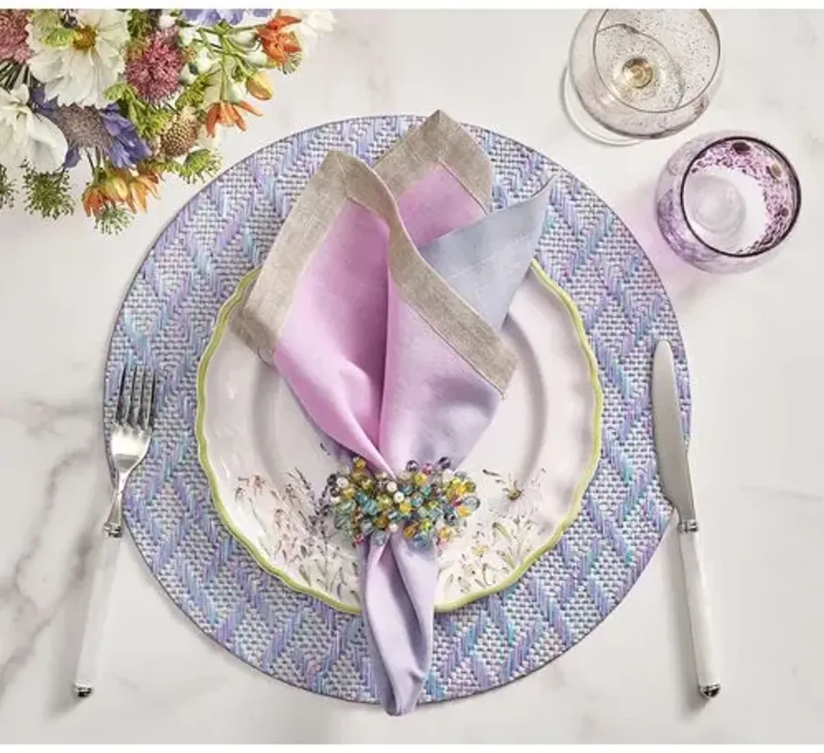 Set of 4 Basketweave Placemats - Kim Seybert - Purple