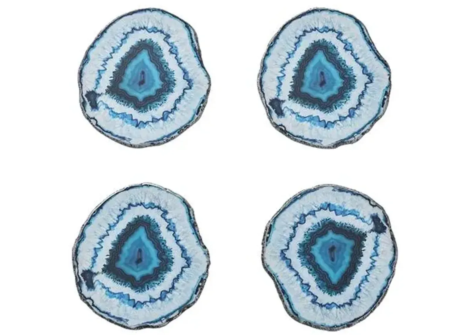 Set of 4 Marine Drink Coasters - Kim Seybert - Blue