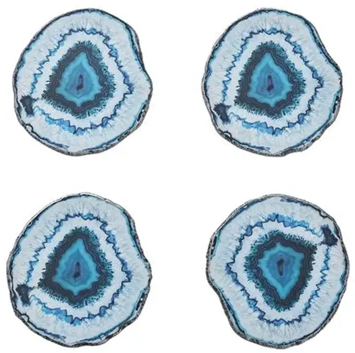 Set of 4 Marine Drink Coasters - Kim Seybert - Blue