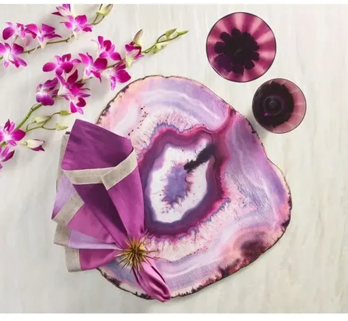 Set of 4 Amethyst Placemats - Kim Seybert - Purple