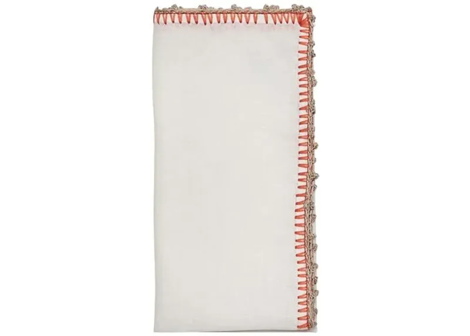 Set of 4 Knotted Edge Napkins - Kim Seybert - Orange