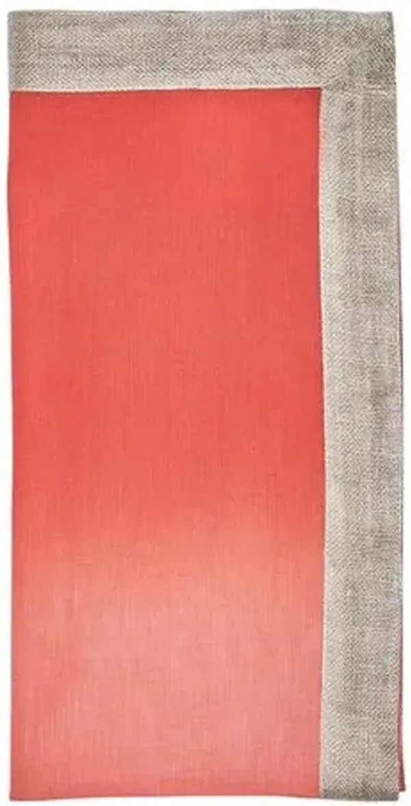 Set of 4 Dip Dye Napkins - Kim Seybert - Pink