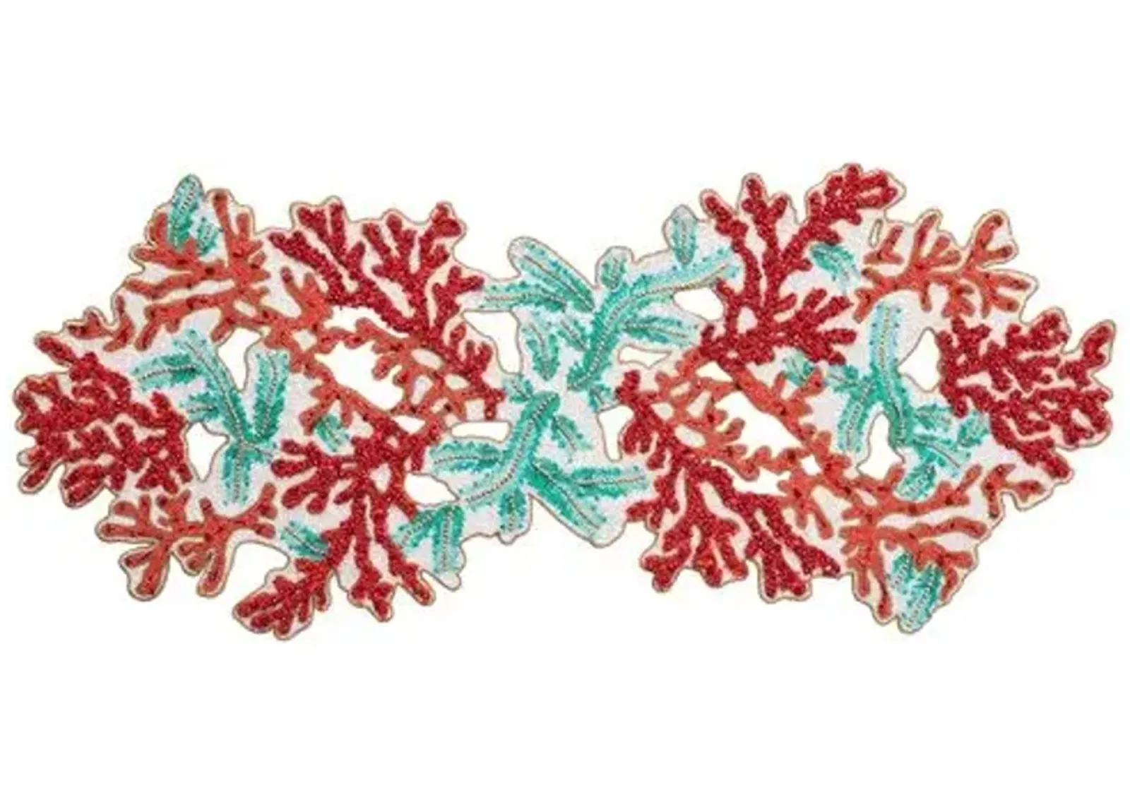 Coral Spray Runner - Coral & Turquoise - Kim Seybert - Multi