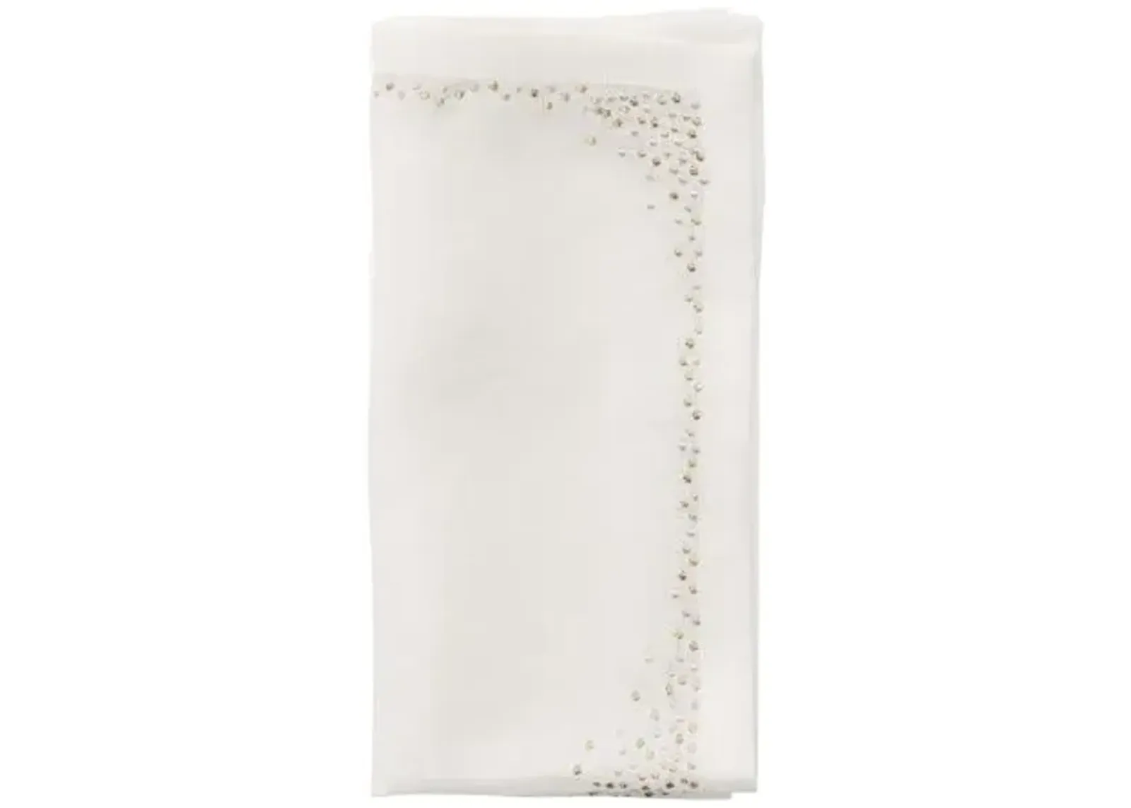 Set of 4 Pin Dot Napkins - Kim Seybert - Silver