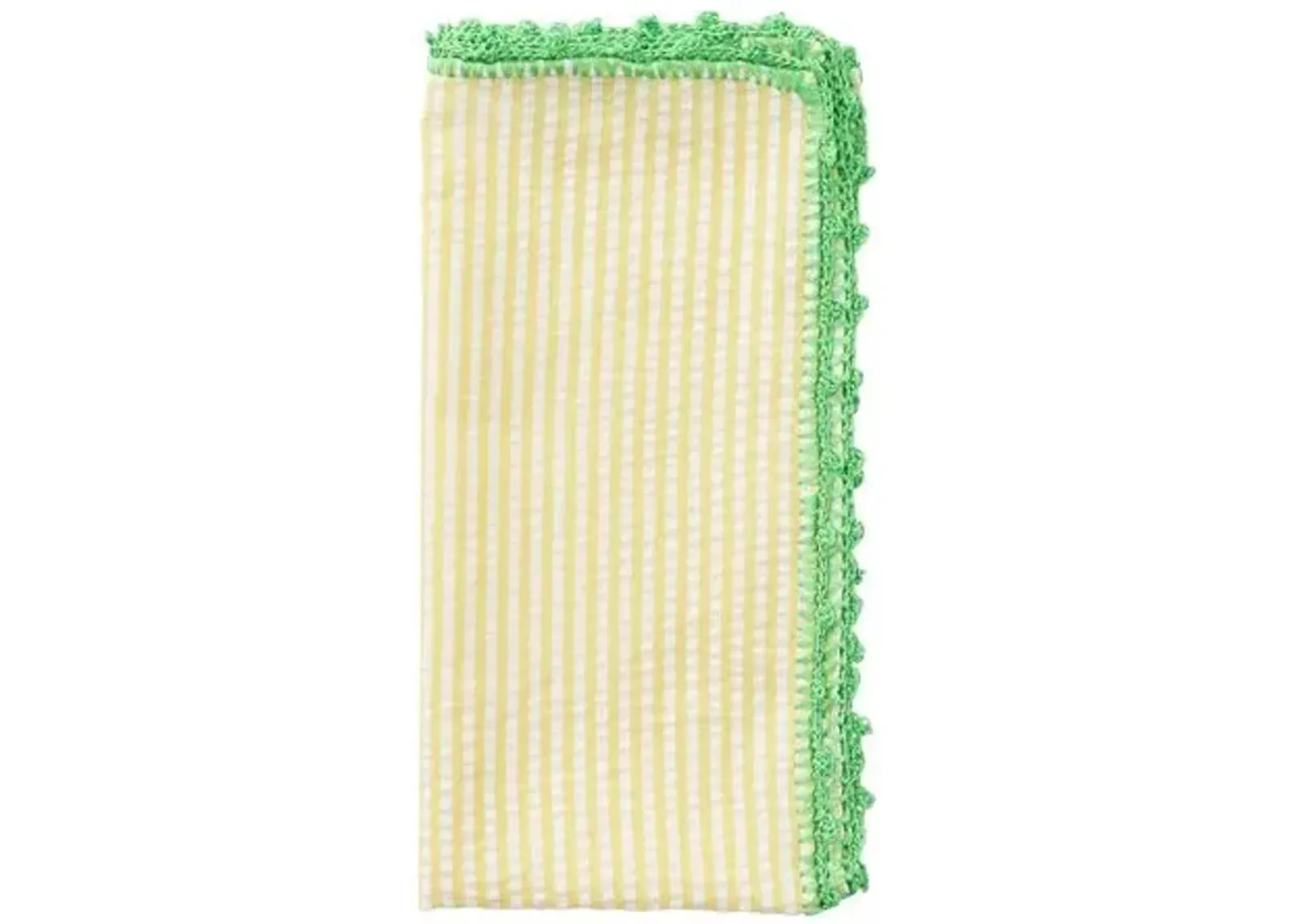 Set of 4 Seersucker Napkins - Kim Seybert - Green