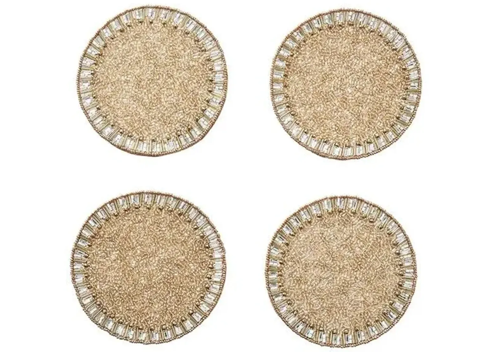 Set of 4 Bevel Drink Coasters - Kim Seybert - Gold