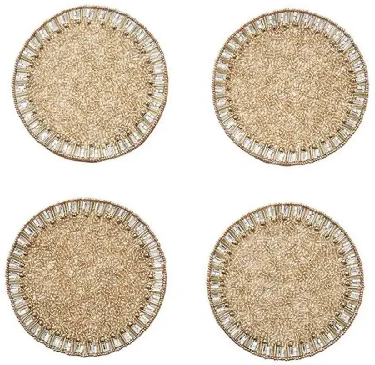 Set of 4 Bevel Drink Coasters - Kim Seybert - Gold