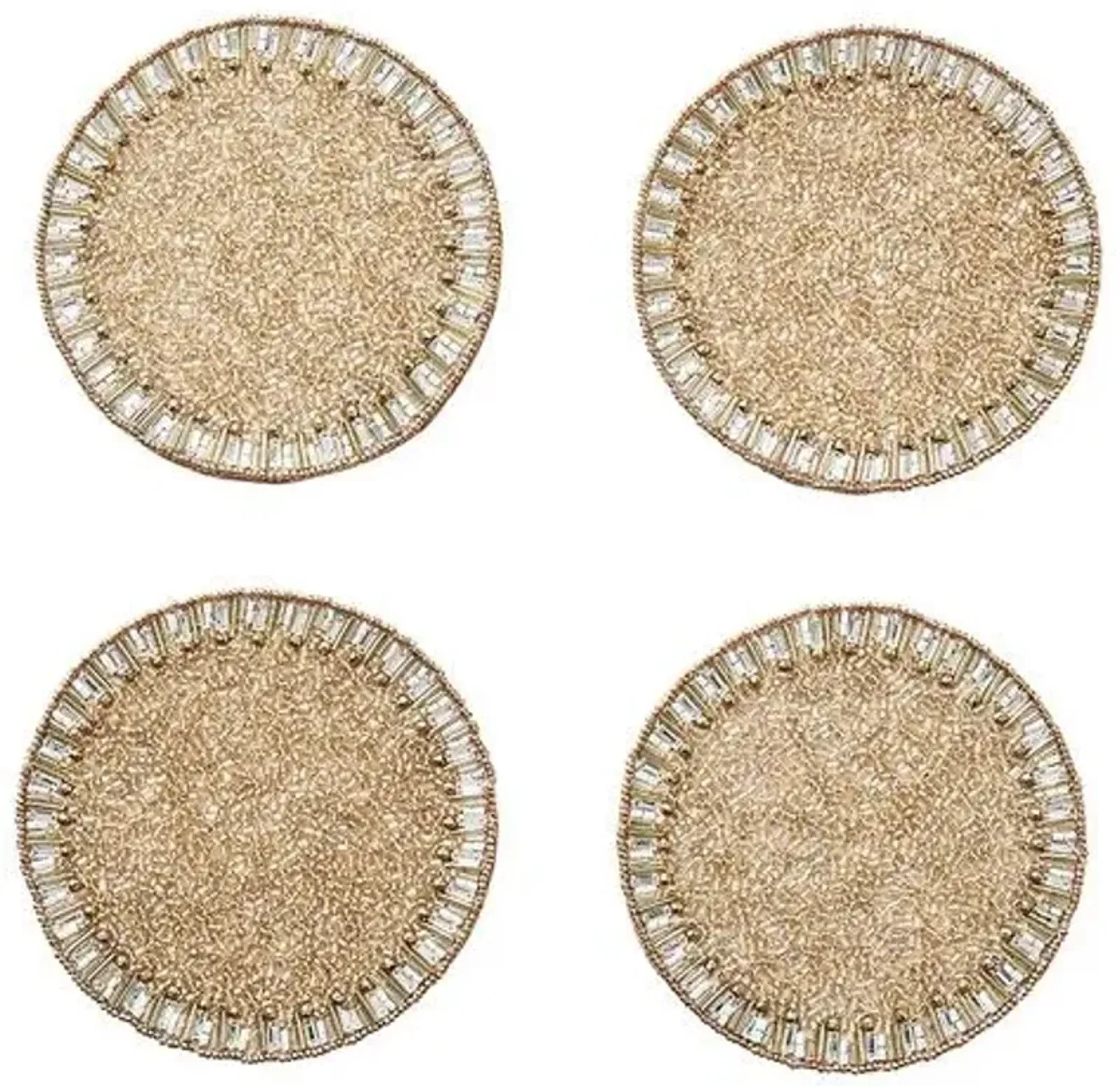 Set of 4 Bevel Drink Coasters - Kim Seybert - Gold