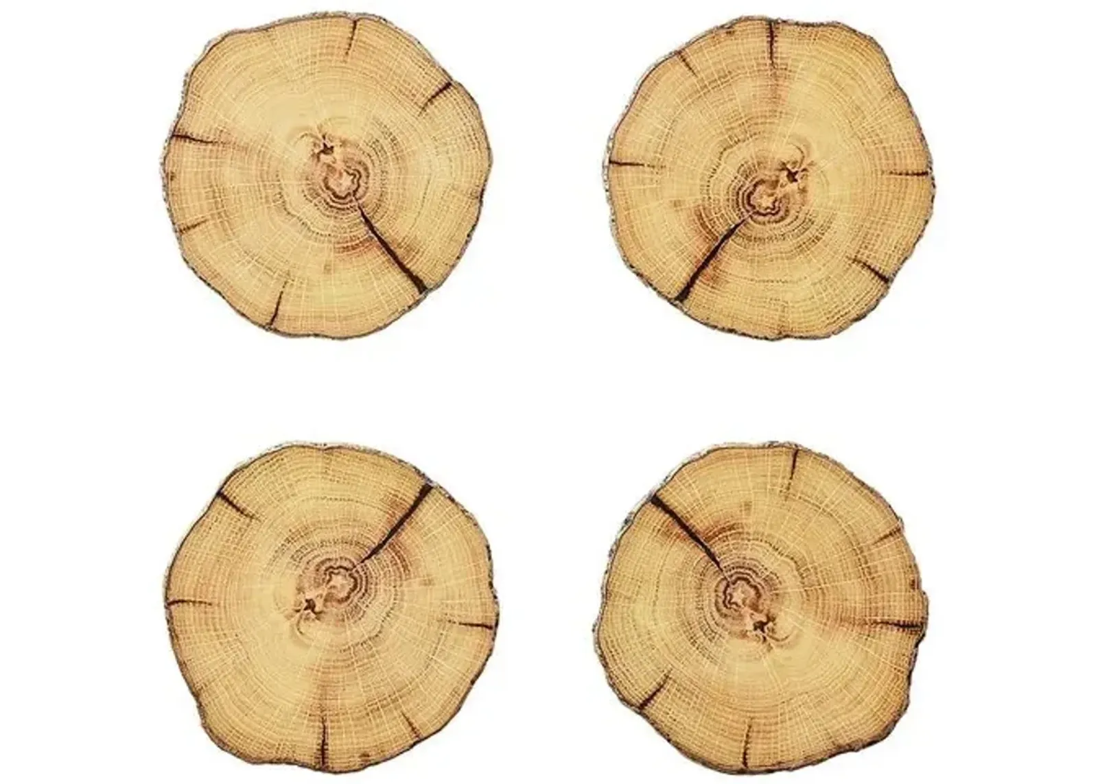 Set of 4 Woodland Drink Coasters - Kim Seybert - Brown